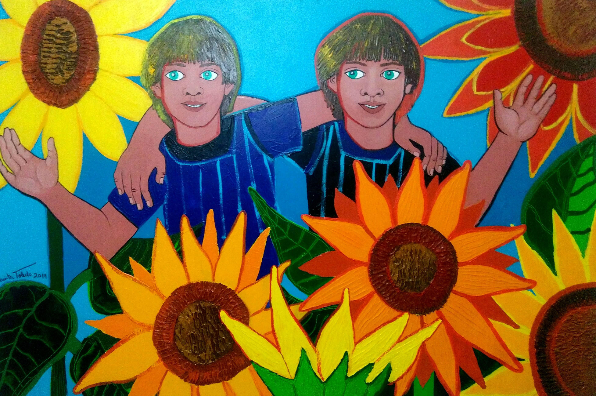 97- My Sunflowers (Portrait of my sons), 2014 ©Mirta Toledo (Pure Diversity-Children & Dolls)