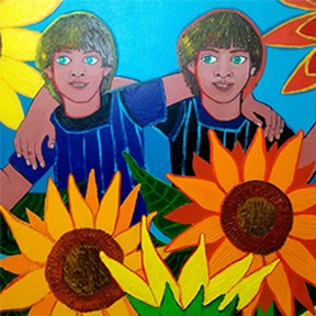 My Two Sunflowers (Portrait of my Sons)