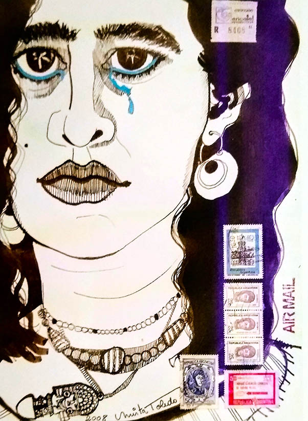 179- Tears Self-portrait, 2008 ©Mirta Toledo (MAIL ART)
