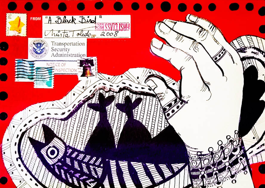 181- Black Bird, 2008 ©Mirta Toledo (Mail Art)