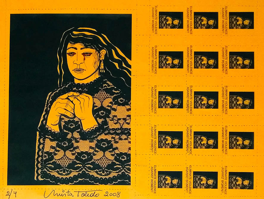209- Let's Eliminate Violence Against Women! 2008 ©Mirta Toledo (Mail Art)