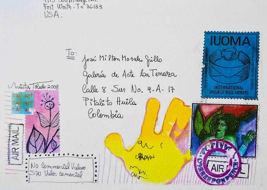 220- Valen say Hi! -Envelope, 2008 ©Mirta Toledo (Mail Art)
