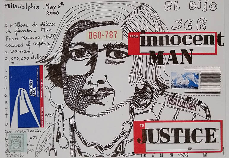 233- From Innocent Man to Justice, 2009 ©Mirta Toledo (Mail Art)