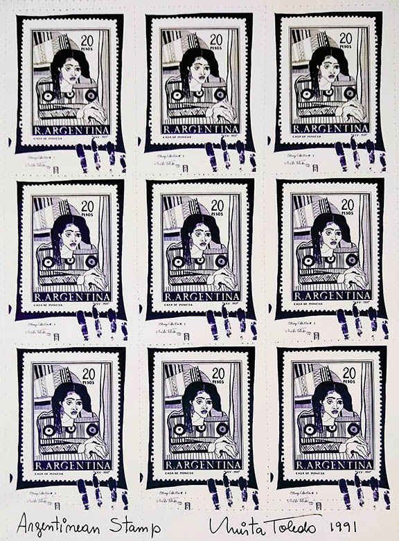 237- Argentinian Stamp, 1991 ©Mirta Toledo (Mail Art)